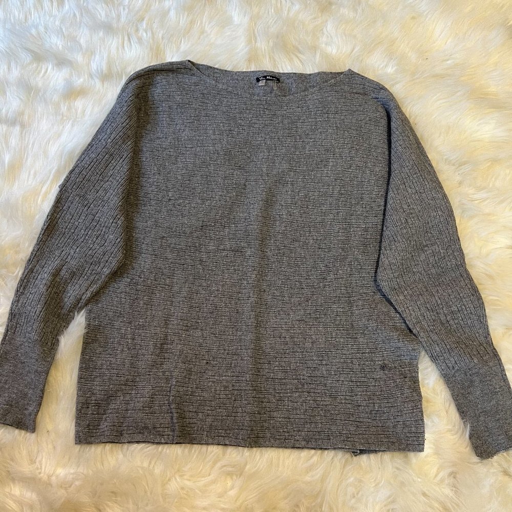 🚨 Last day Fri 🧳 Vila Milano Heathered Grey Ribbed Knit Sweater